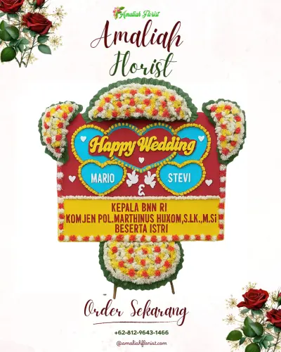 Karangan Papan Bunga Pernikahan di Pamayahan